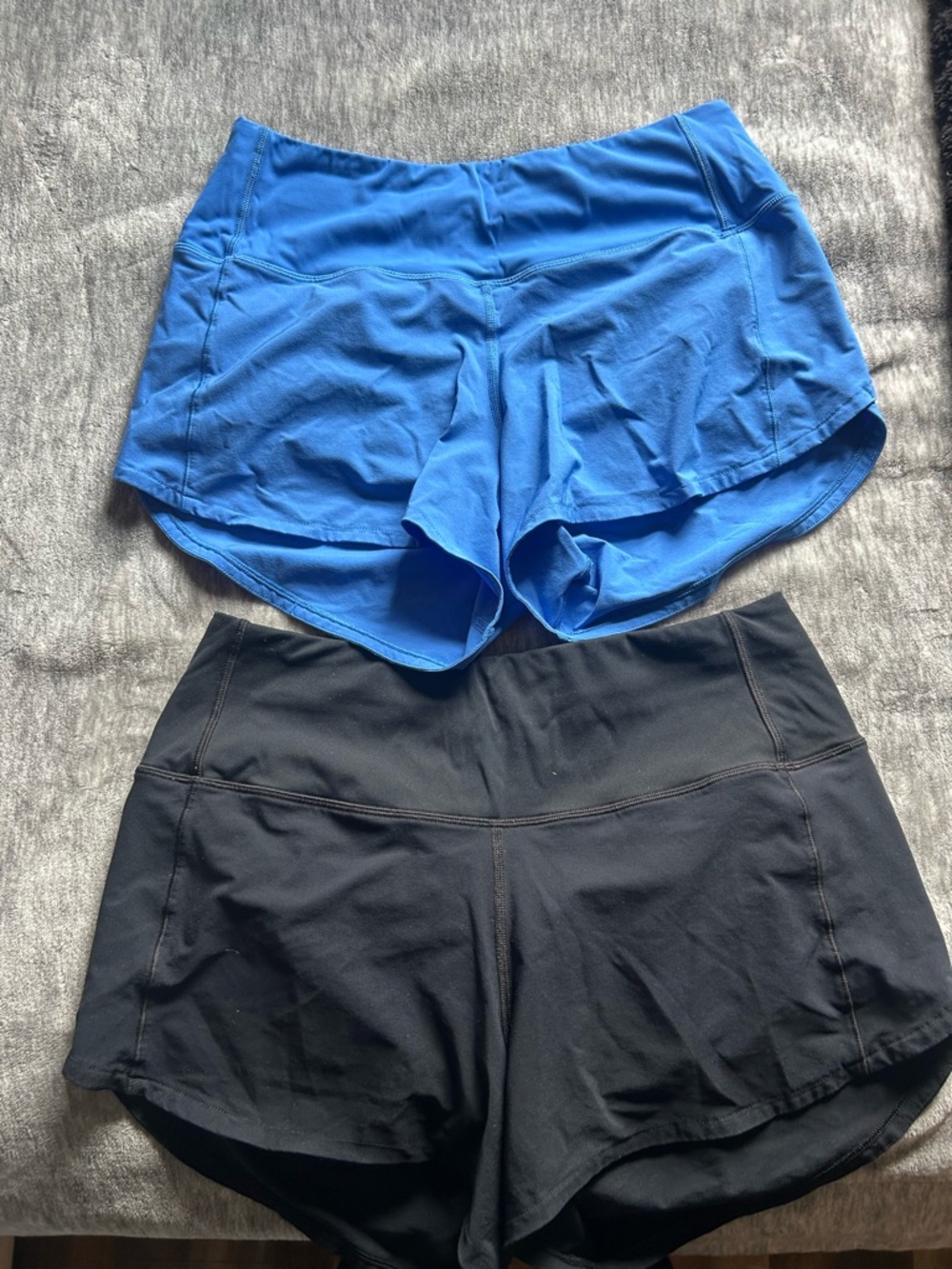 Women’s Athletic Shorts — Blue & Black Performance Run Shorts
